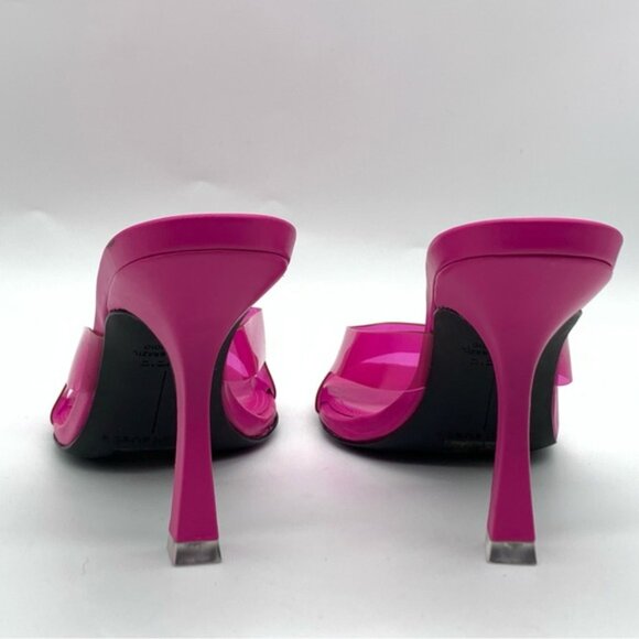 BLACK SUEDE Transparent PVC Strap Sandal in Fuchsia - Picture 9 of 14